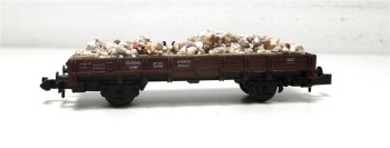 Spur N Roco 2305 Niederbordwagen mit Ladung DB (5778H)