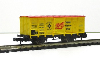 Spur N Minitrix 13202 gedeckter Güterwagen MAGGI K.Bay.Sts.B. OVP (1178K)