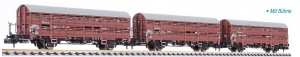 Liliput N L260134 3x Verschlagwagen Bremserbühne Hbes-63 DB Ep.III - OVP NEU