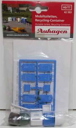 Auhagen H0 / TT 42593 Bausatz Mobiltoiletten, Recycling Container - OVP NEU