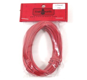 trainOmatic 1130401  feine Litze, Kabel 0.50 mm2 10m verdrillt, rot (0,44€/m) - NEU