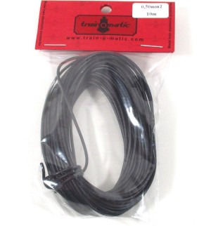 trainOmatic 1130402  feine Litze, Kabel 0.50 mm2 10m verdrillt, schwarz (0,44€/m) - NEU