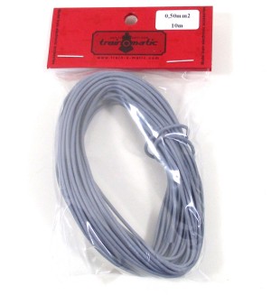 trainOmatic 1130405  feine Litze, Kabel 0.50 mm2 10m verdrillt, grau (0,44€/m) - NEU