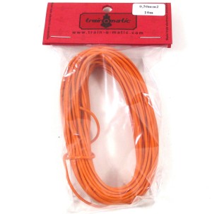 trainOmatic 1130406  feine Litze, Kabel 0.50 mm2 10m verdrillt, orange (0,44€/m) - NEU