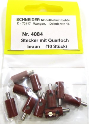 Schneider Z-H0 4084  Stecker mit Querloch braun (10 Stk) - NEU