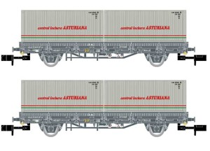 Arnold N HN6421 RENFE, 2tlg.Set Flachwagen Lechera Asturiana,