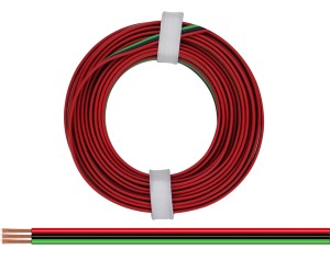 Donau Elektronik 318-014 Drillingslitze 0,14 mm² / 5 m rot-schwarz-grün      