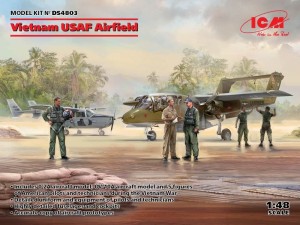 ICM 1:48 DS4803 Vietnam USAF Airfield(Cessna O-2A,OV-10 Bronco,US Pil&Gro.Pers(Viet.War)5 fig
