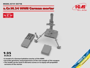 ICM 1:35 35716 s.Gr.W.34 WWII German mortar