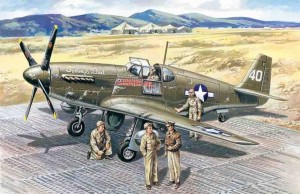 ICM 1:48 48125 Mustang P-51 B WWII American Fighter with  USAAF Pilots and Ground Personnel