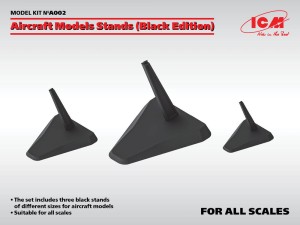 ICM  A002 Aircraft Models Stands (Black Edition)(for 1:144, 1:72, 1:48 und 1:32)