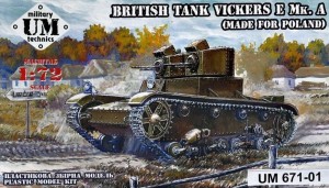 Unimodels 1:72 UMT671-01 Vickers E Mk.A British tank(made f.Polan plastic tracks
