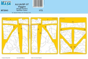 Special Hobby 1:72 100-M72043 AJ/JA/SF-37 Viggen (Single Seater) Splinter Camo MASK