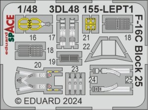 Eduard Accessories 1:48 3DL48155 F-16C Block 25 SPACE 1/48