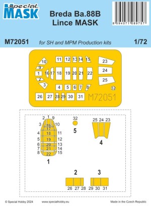 Special Hobby 1:72 100-M72051 Breda Ba.88B Lince MASK