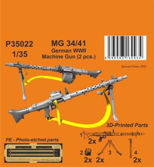 CMK 1:35 129-P35022 MG 34/41 German WWII Machine Gun (2 pcs.) 1/35