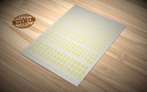 Matho Models  80026 Decal Numbers - small, yellow