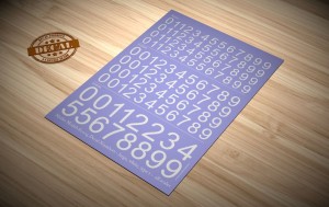 Matho Models  80004 Decal Numbers - large, white, type 1