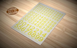 Matho Models  80027 Decal Numbers - large, yellow