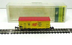 Spur N Minitrix 13202 gedeckter Güterwagen MAGGI K.Bay.Sts.B. OVP (1178K)