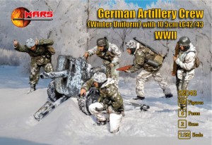 Mars Figures 1:32 MS32048 German Artillery Crew (winter Uniform) & 10,5cm LG 42/43