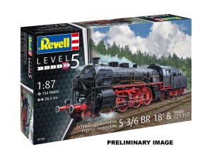 Revell 1:87 62168 Model Set Schnellzuglokomotive S3/6 BR18mit Tender