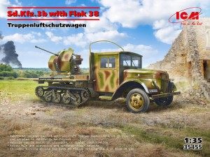 ICM 1:35 35455 Sd.Kfz.3b with Flak 38 AA Gun