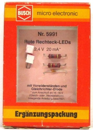 Busch Electronic 5991 Rechteck-LED's rot  - OVP   (Z96-4)