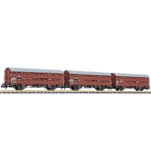 Liliput N L260140 3x Verschlagwagen Vlmms 63 ohne Bühne DB Ep.III - OVP NEU