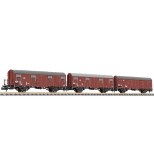 Liliput N L260147 3x gedeckte Güterwagen Gbs 245 Bretterwände DB Ep.IV - OVP NEU