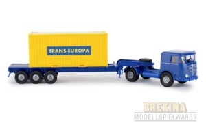 Brekina 1/87 79218 Büssing 20ft Boxcontainer-SZ Trans Europa,  - OVP NEU